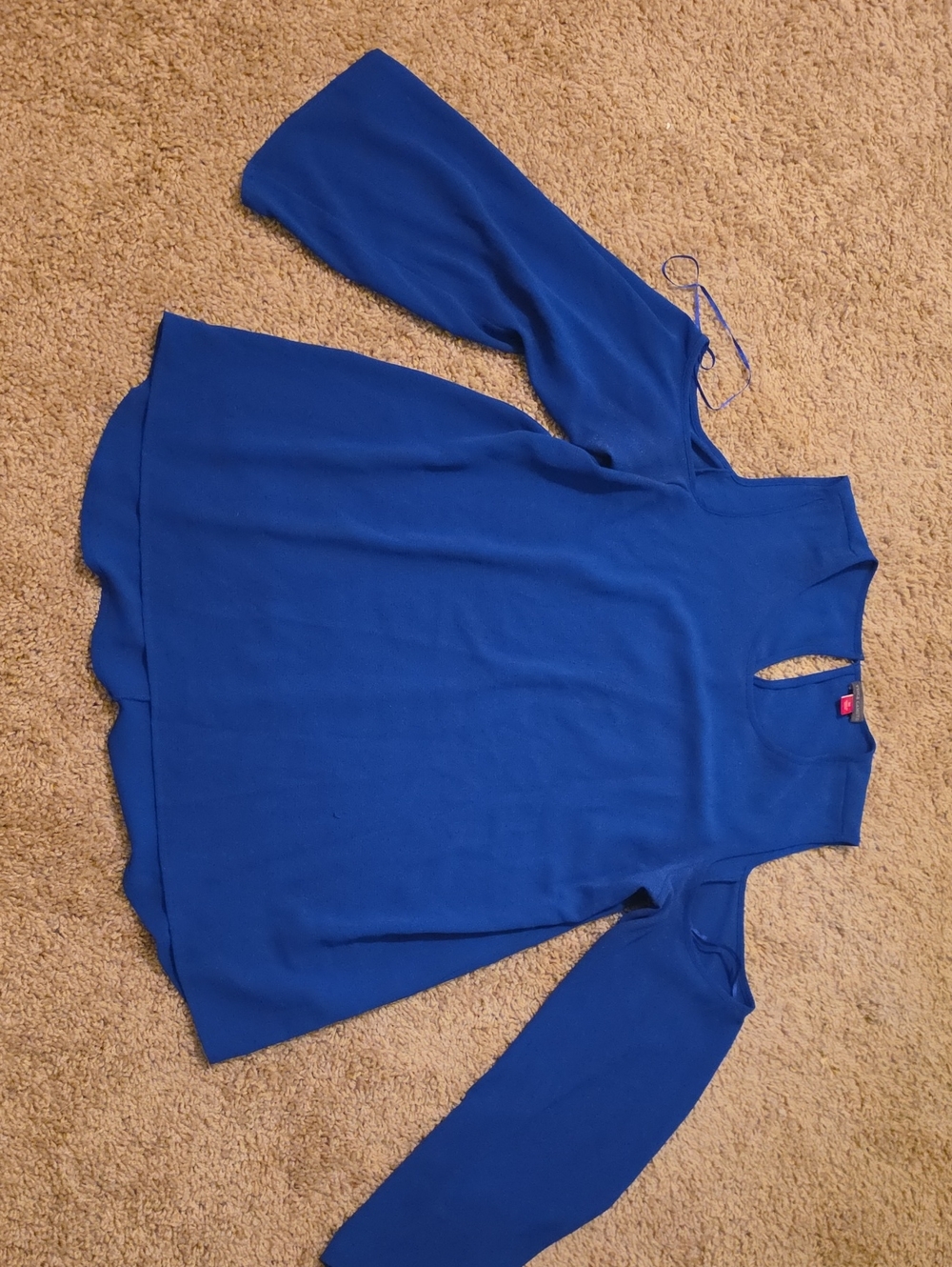 Vince Camuto Royal Blue Cold-Shoulder Blouse